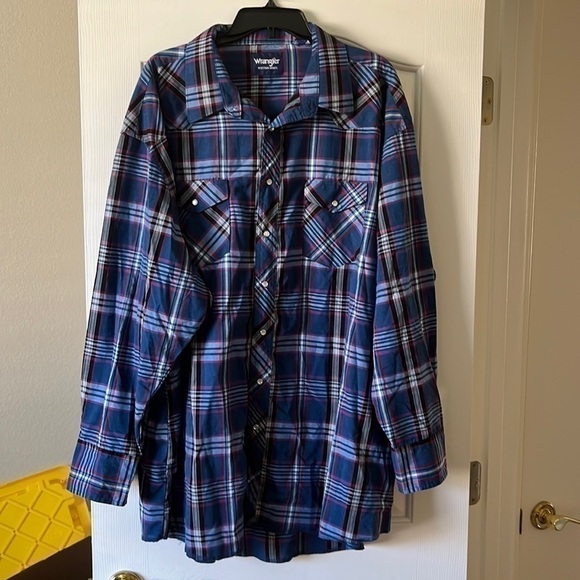 MENS Wrangler Western shirt size 20 x 37 Tall (XXL) - Picture 1 of 6